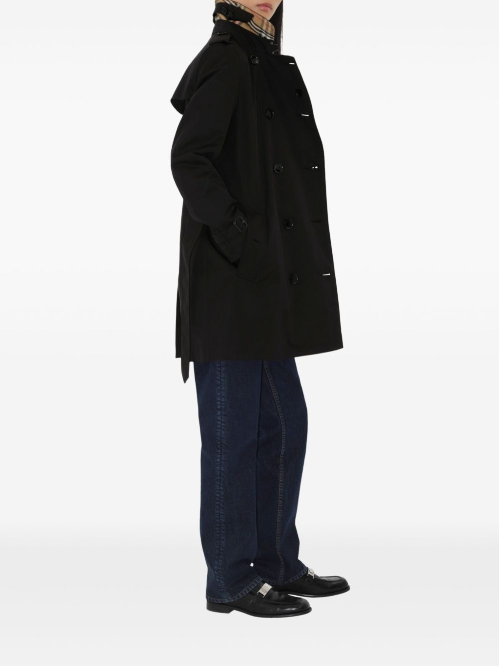 belted double-breasted trench coat - 3