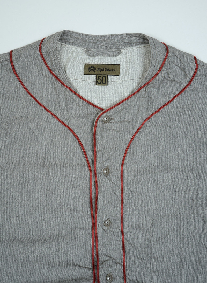 Baseball Shirt Short Sleeve Type 2 in Light Grey 3