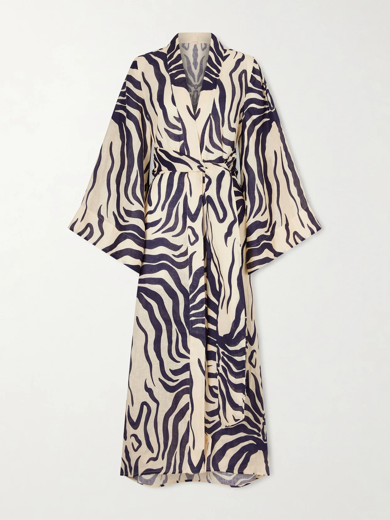 Boa Whisper Belted Zebra-print Linen Coverup - 1