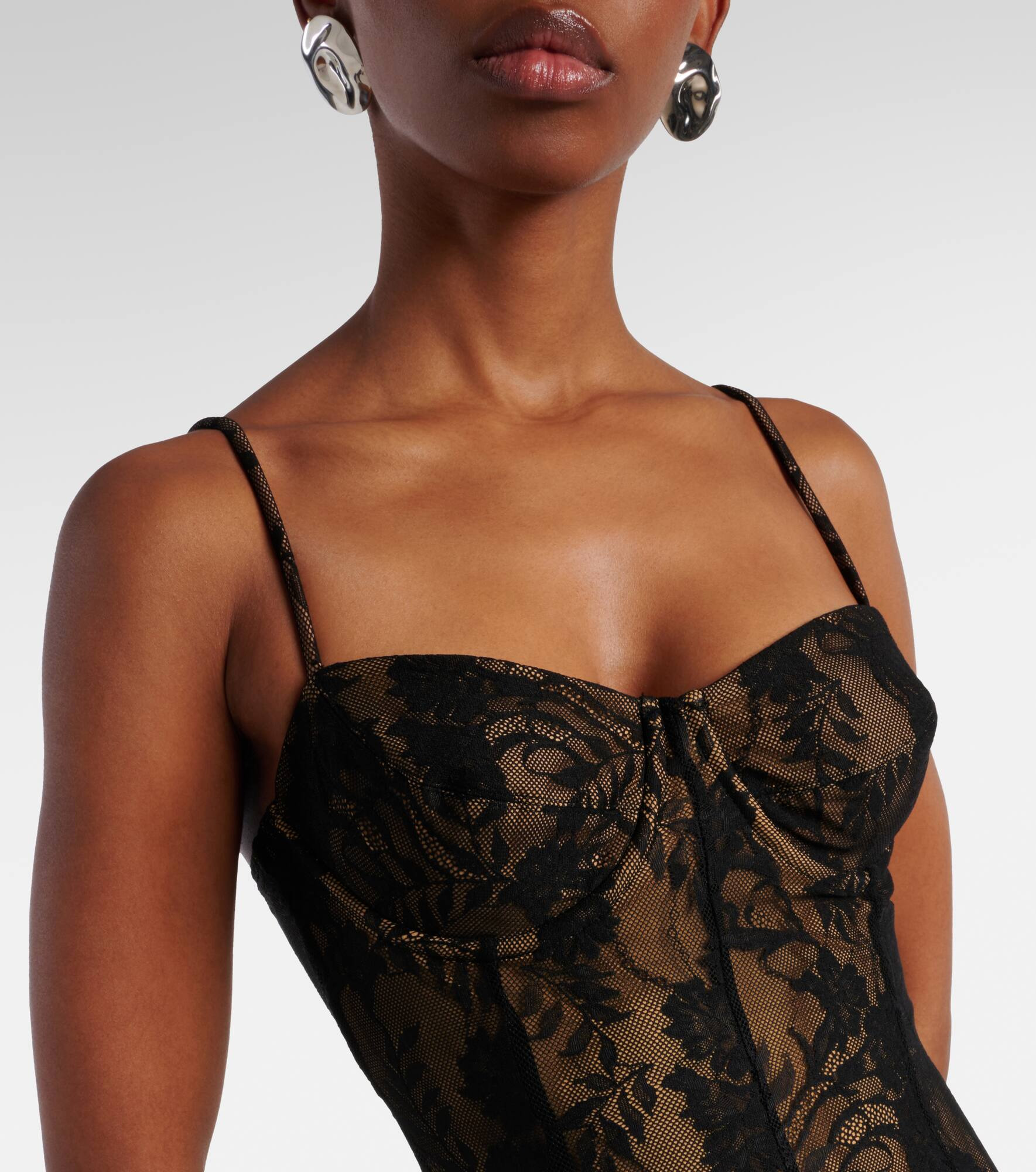 Floral lace slip dress - 4