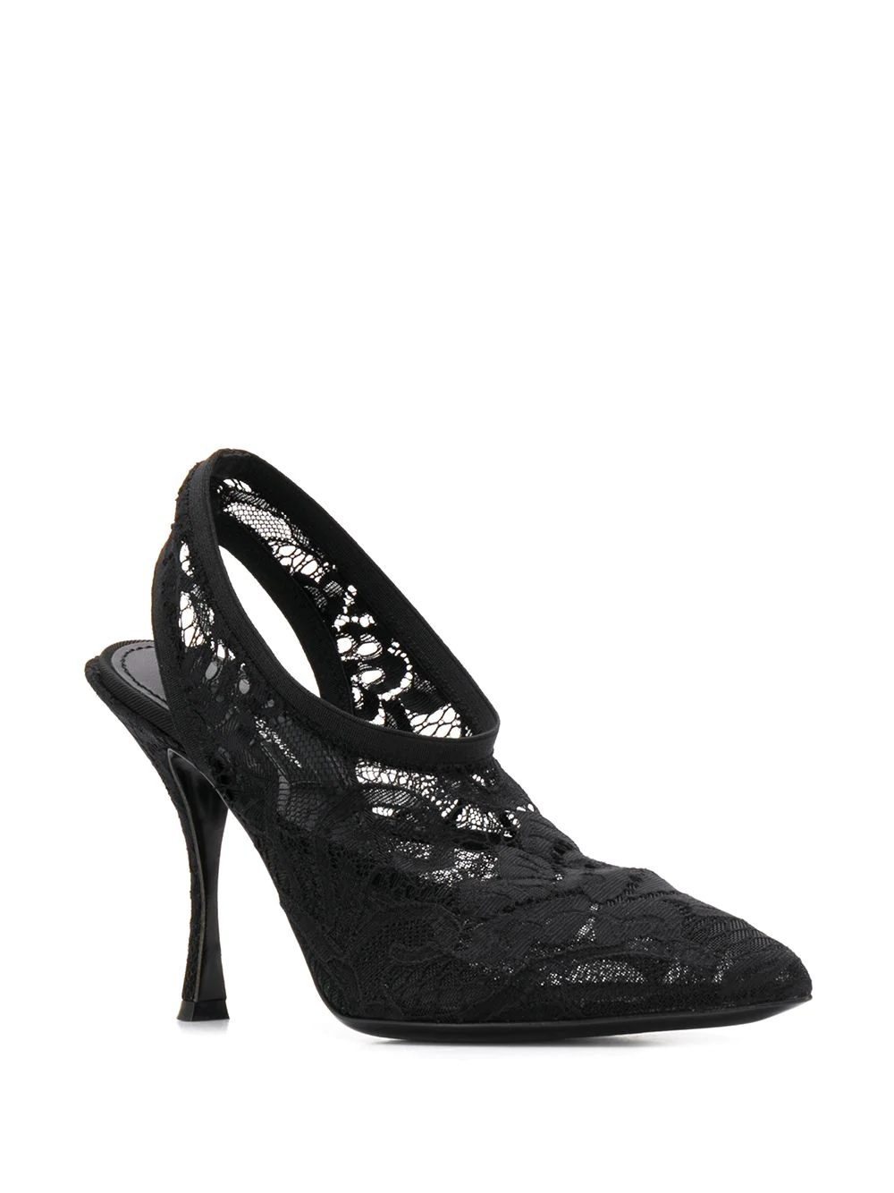 floral lace slingback pumps - 2