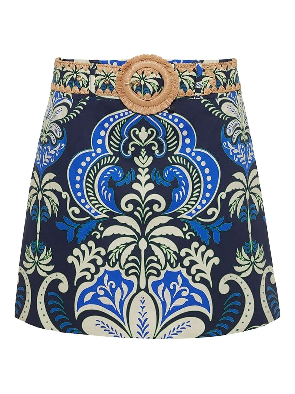 Blaze raffia-belt printed mini skirt - 1