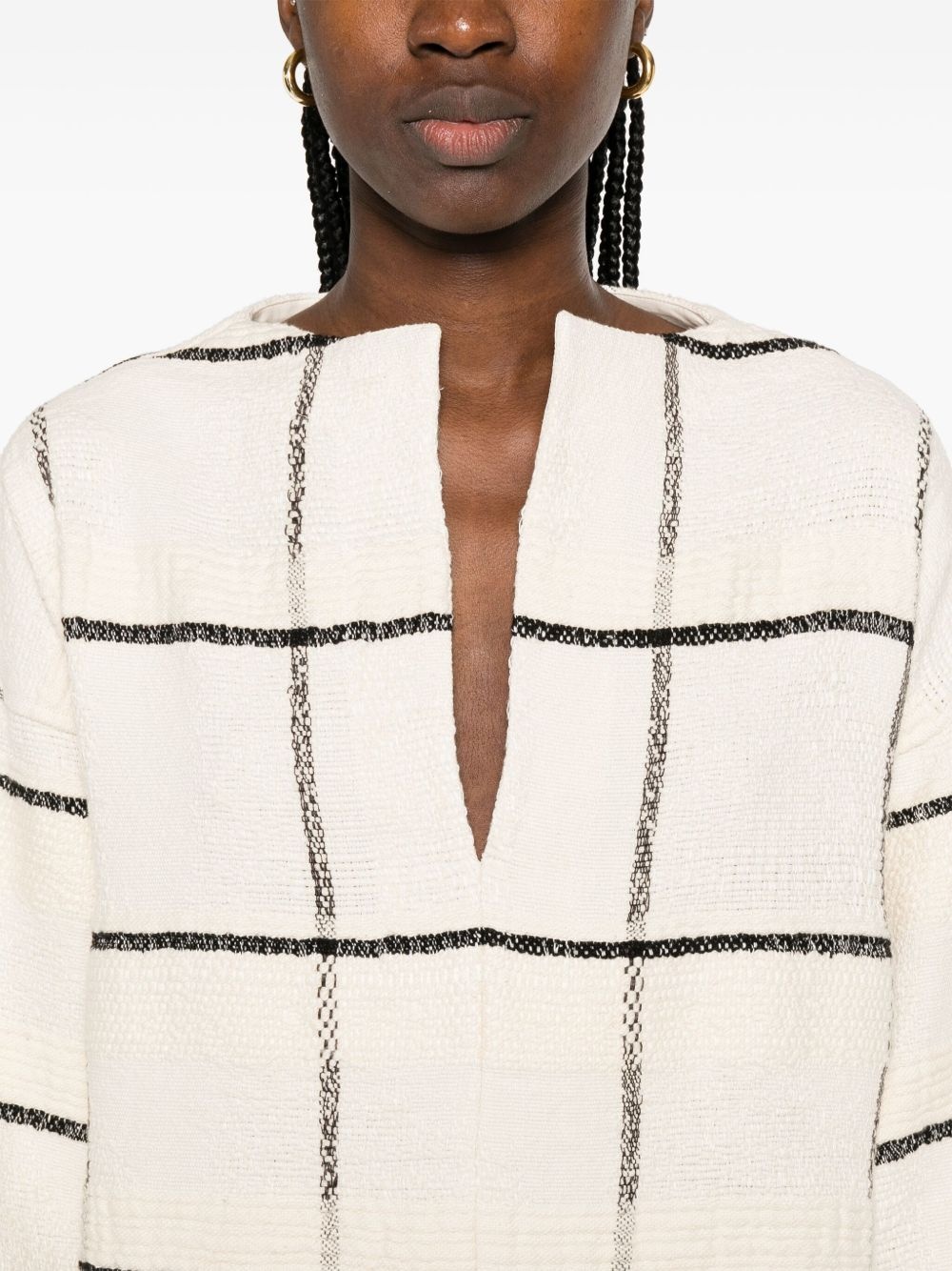windowpane-check tunic - 5