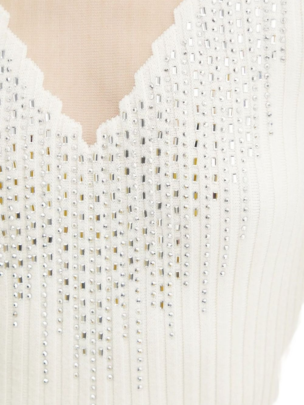 ribbed embellished-neckline sweater - 4