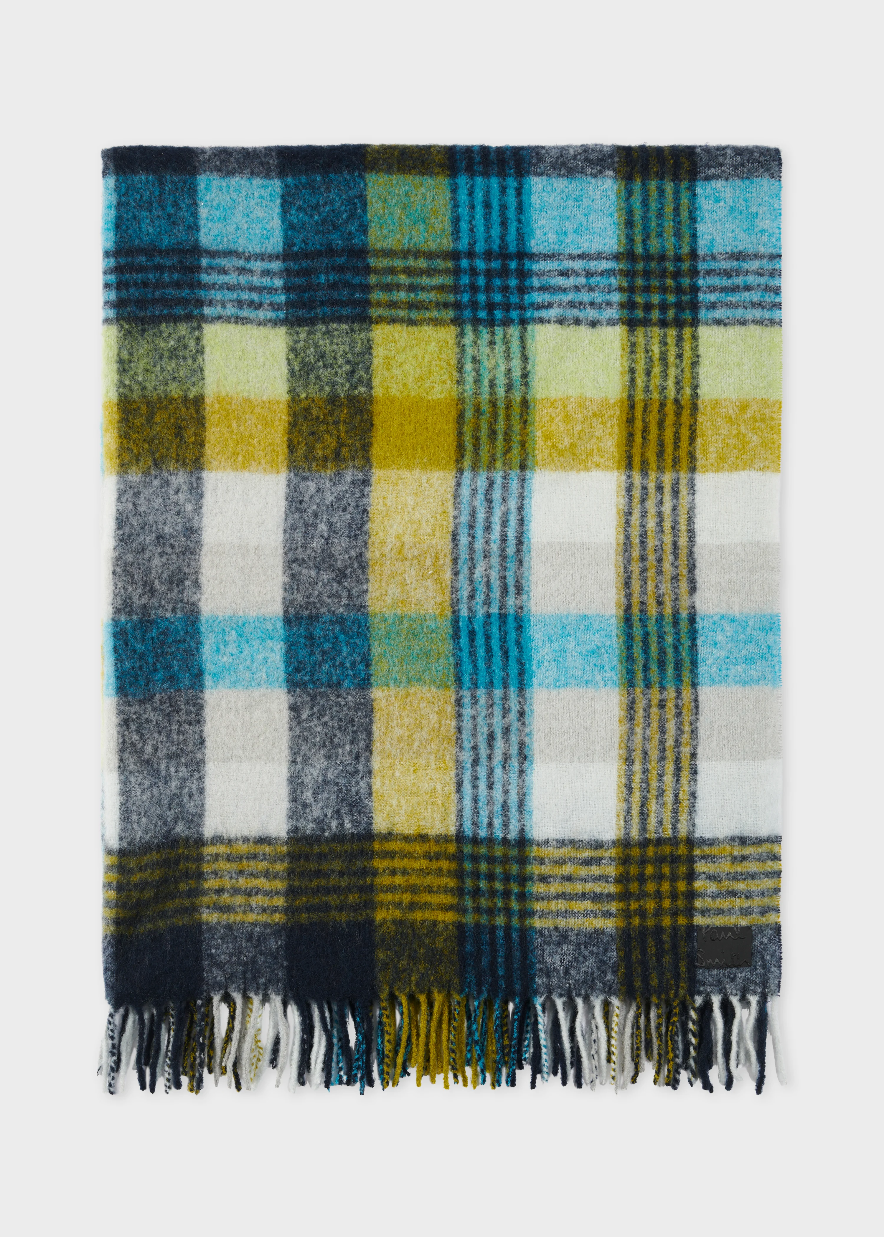 Multicolour Merino Wool Check Blanket - 1