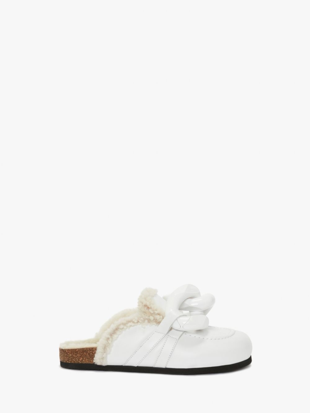 WOMEN’S SHEARLING CHAIN LOAFER MULES - 1