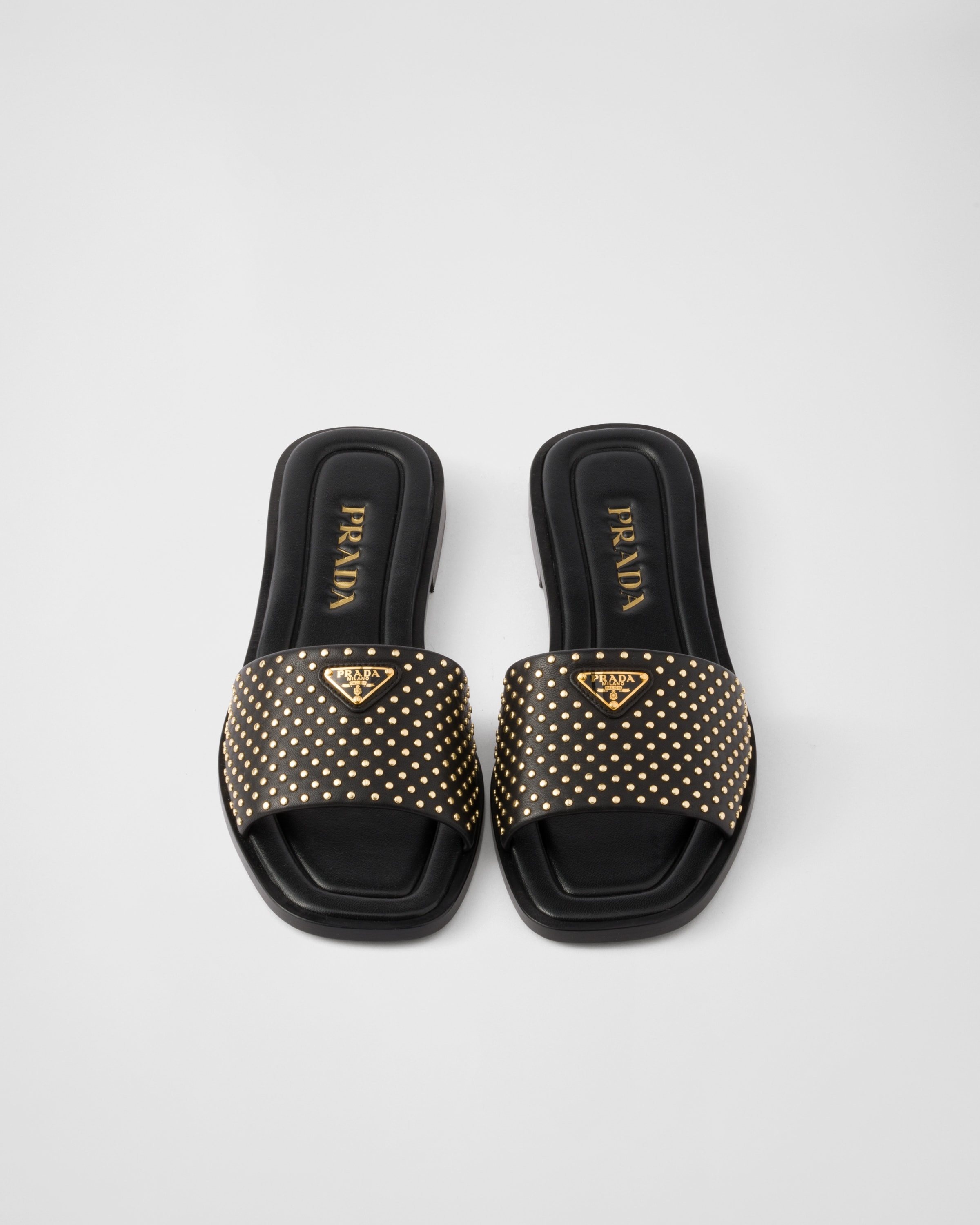 Nappa leather slides with studs - 3