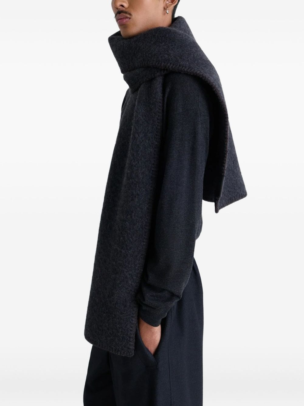 wool felt-edge scarf - 3