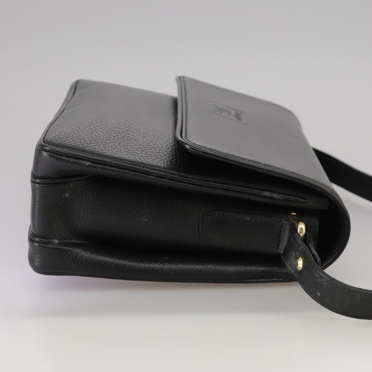 Burberry Shoulder Bag Leather Black Gold - 4