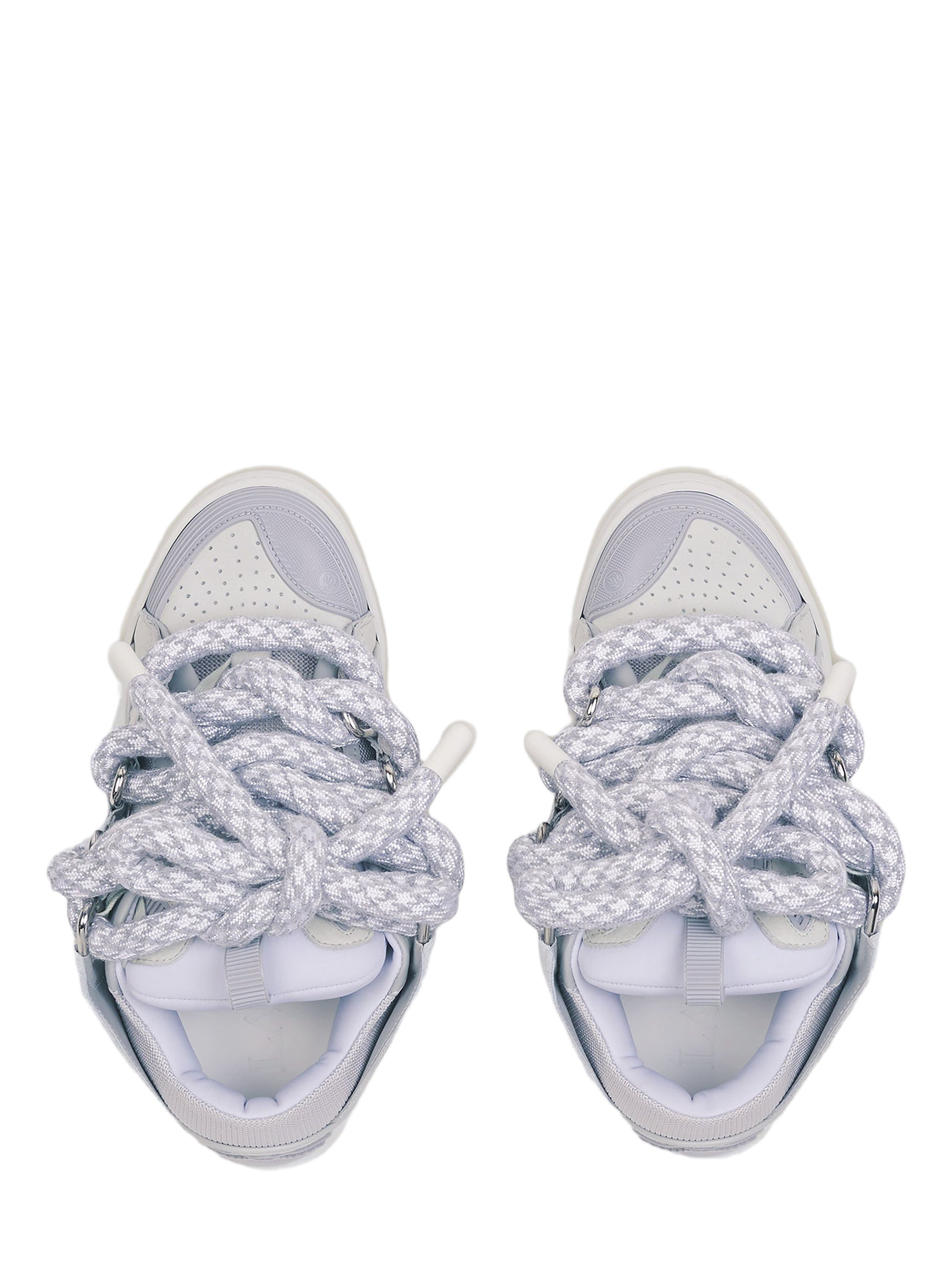 Lanvin Curb Sneakers In Leather With Snake Laces For Women in White at Nordstrom - 9