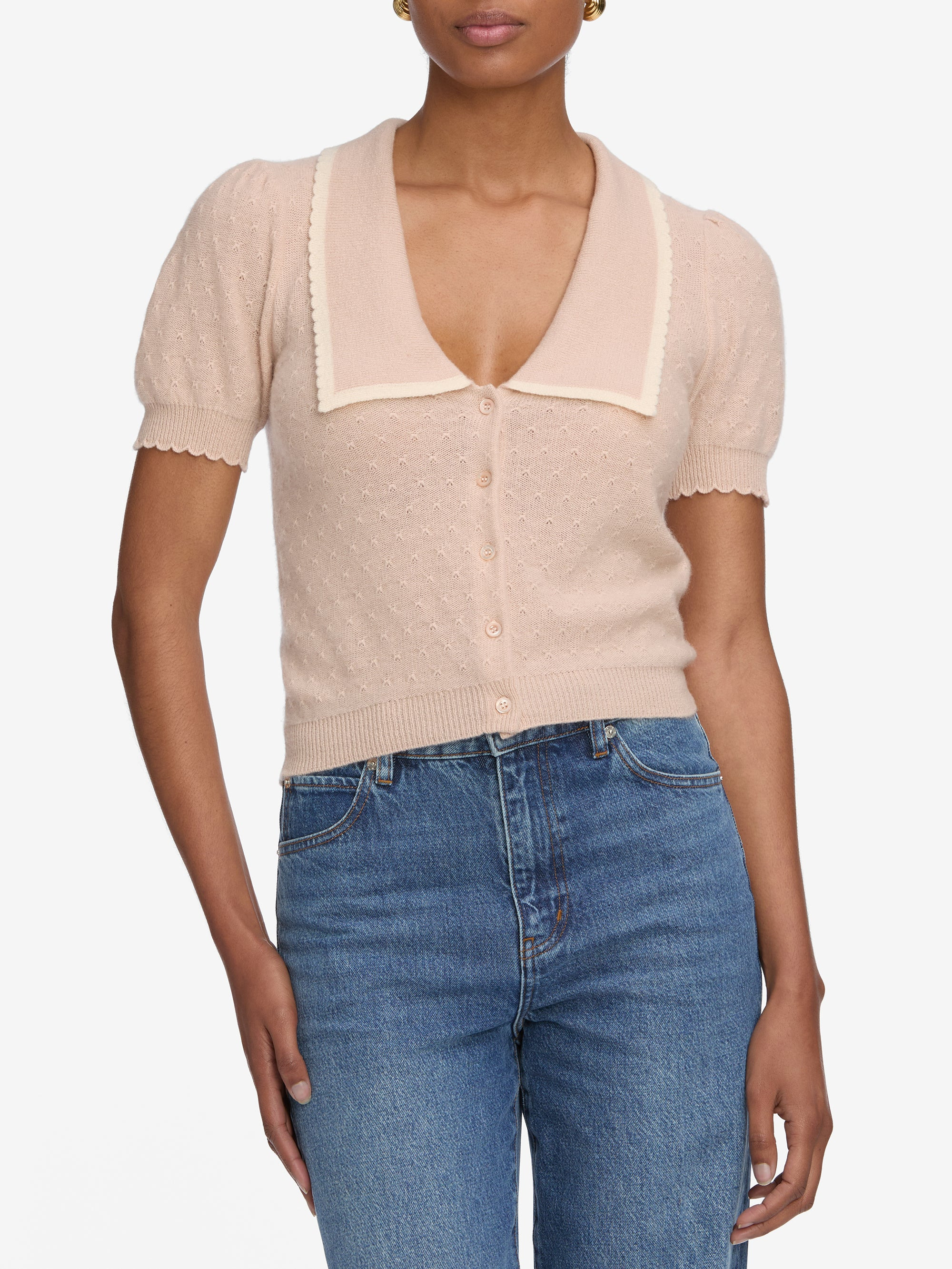 The Cashmere Sailor Sweater in Pink Sand Multi - 3