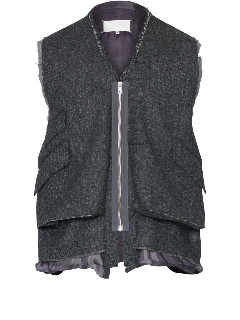 frayed pocket waistcoat - 1