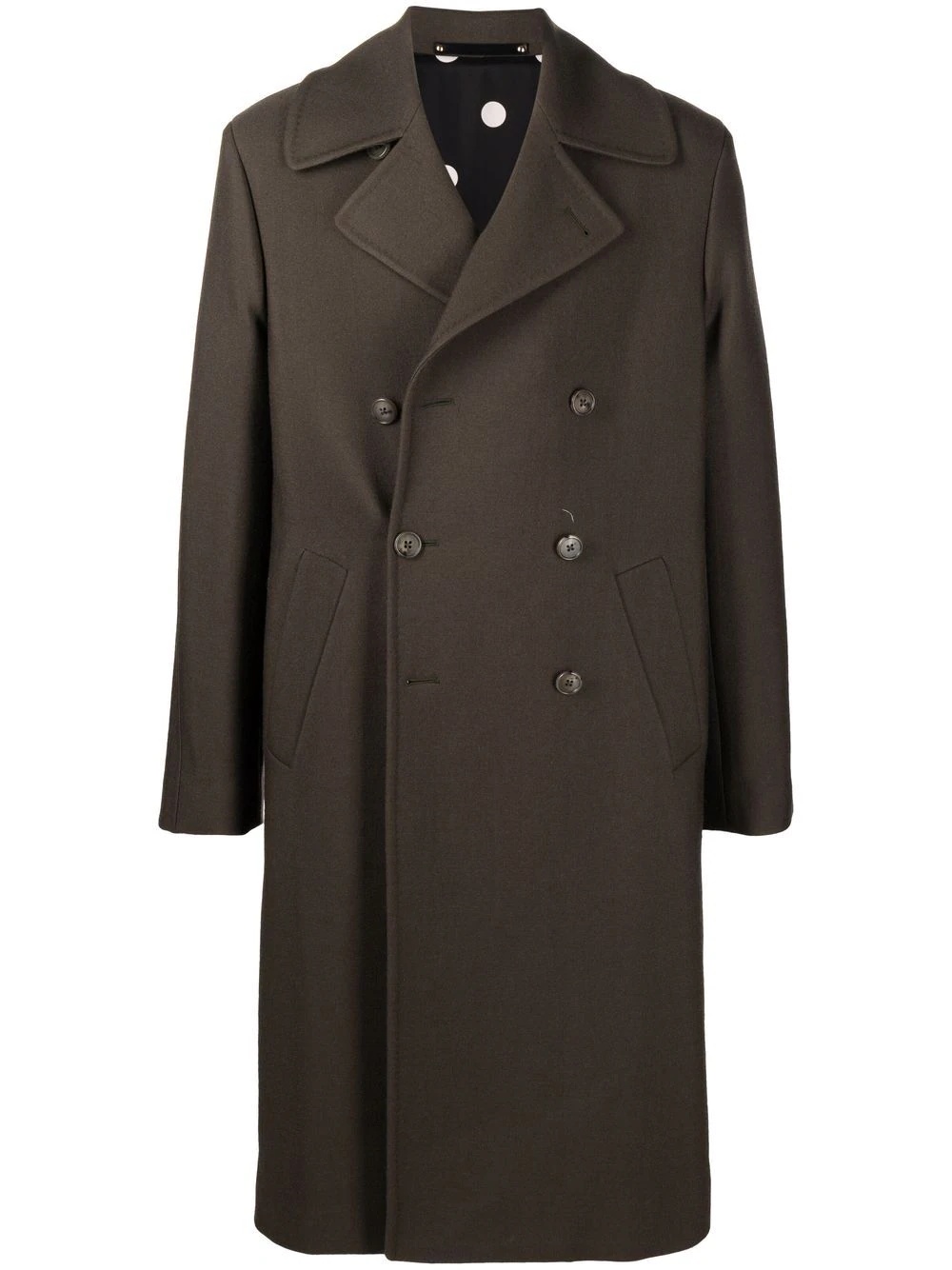 double-breasted wool coat - 1