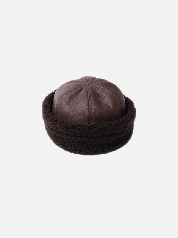 Ola Shearling Beanie Dark Brown - 1