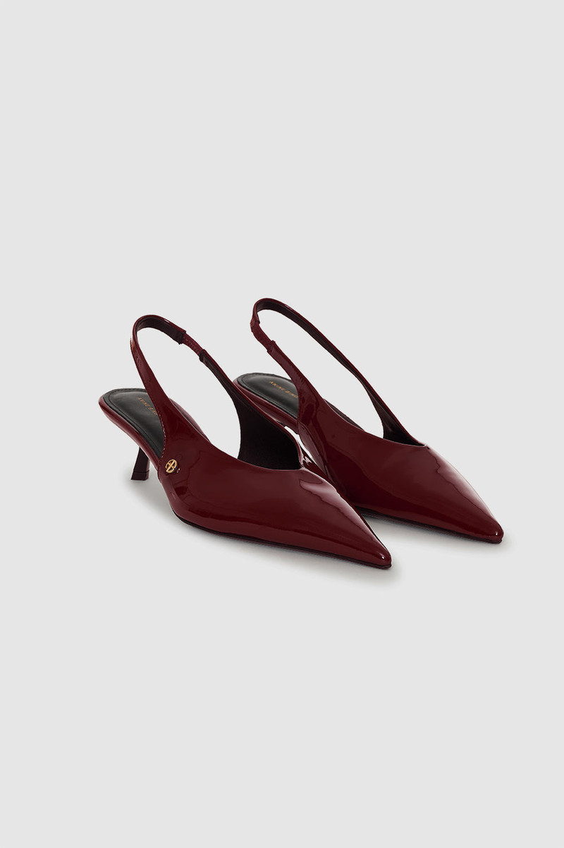 Hilda Slingback Pumps - Burgundy 2