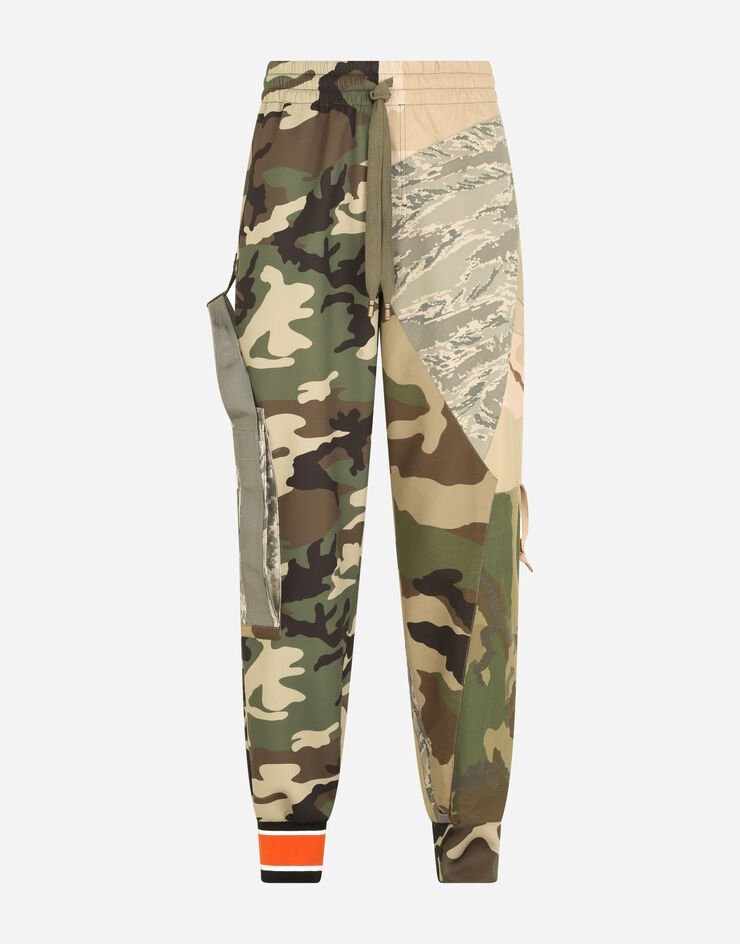 Camouflage-print patchwork cargo pants - 3