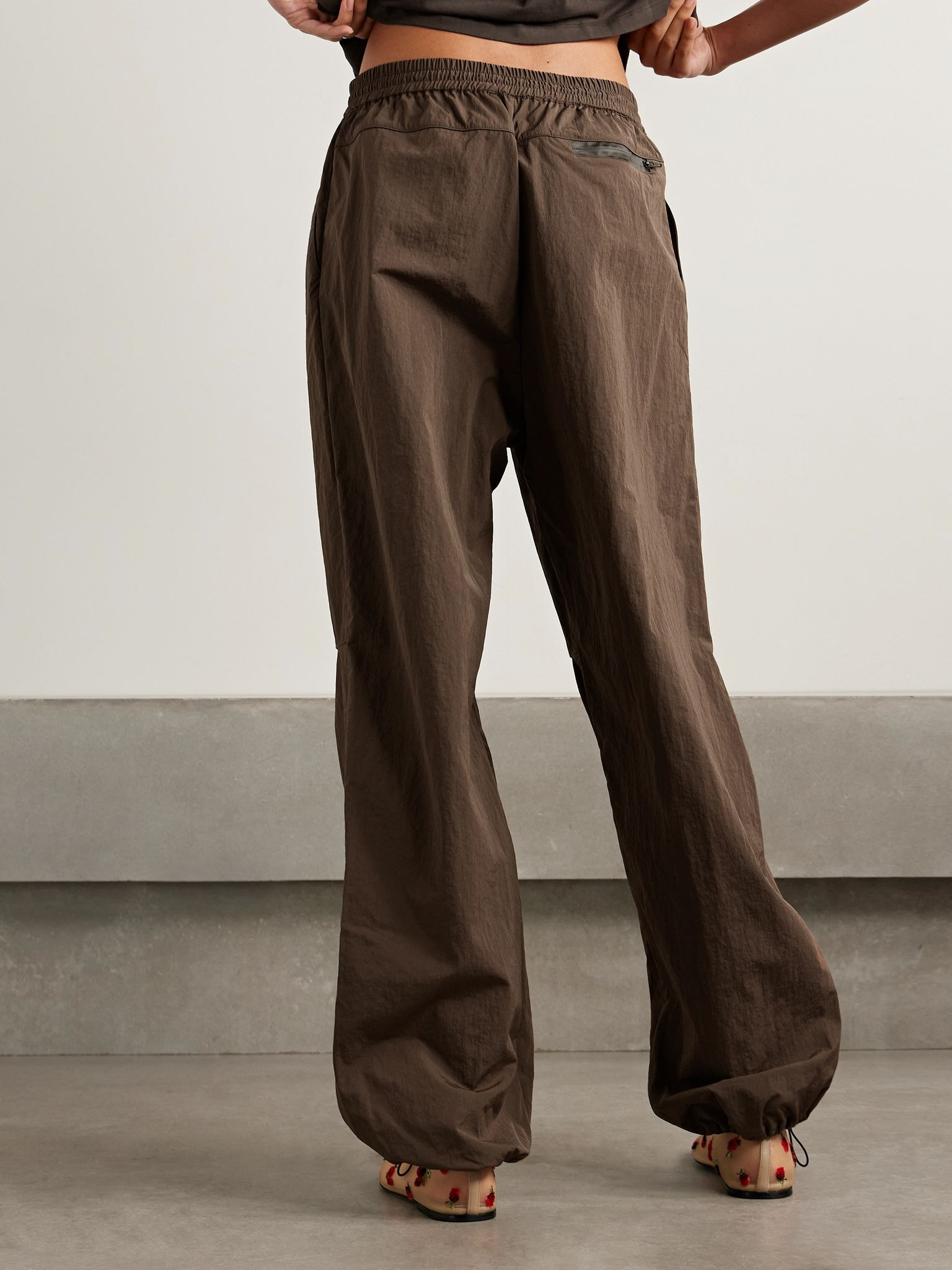 Brooks paneled recycled-shell track pants Brown - 4