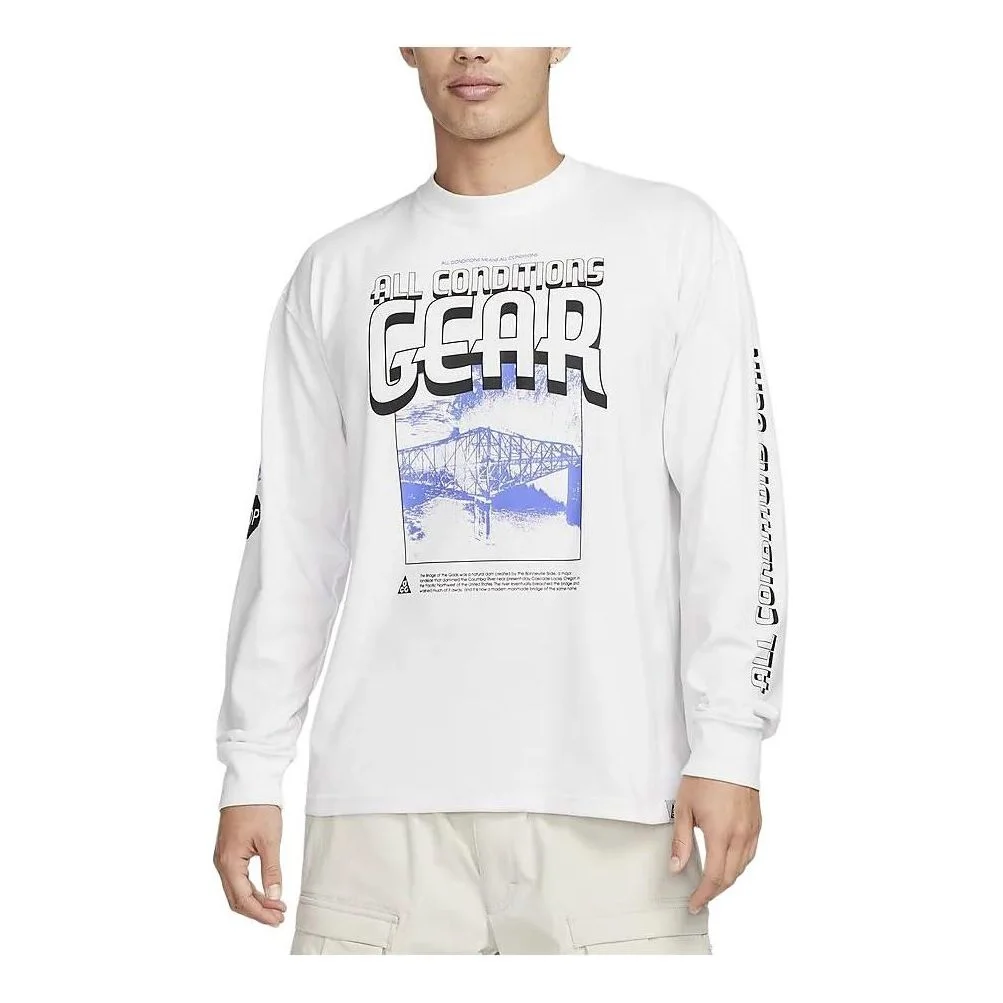 Nike ACG Graphic Long Sleeve T-Shirt Asia Sizing 'White' FQ3730-121 - 1