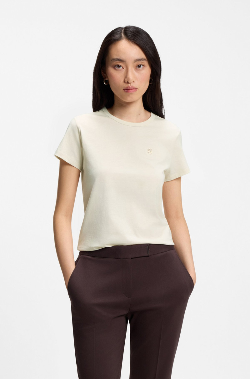 COTTON-JERSEY SLIM-FIT T-SHIRT WITH DOUBLE B MONOGRAM 2