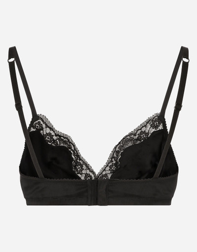 Dolce & Gabbana Soft-cup satin bra with lace detailing outlook