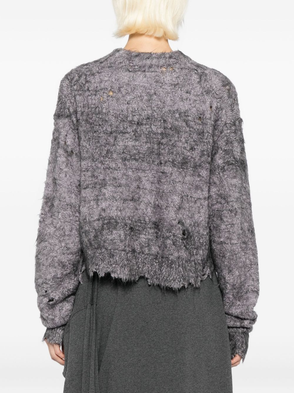 raw edge cardigan - 4