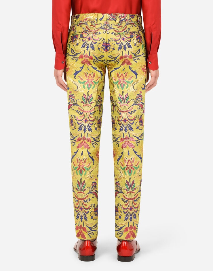 Floral lurex jacquard pants - 2