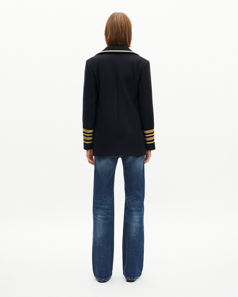 OFFICER'S PEA JACKET IN NAVY WOOL 4