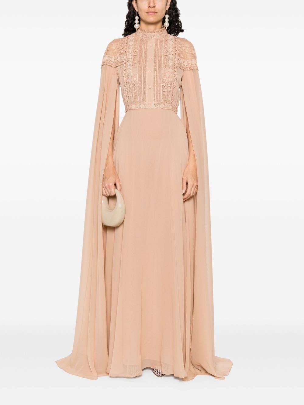 lace-trim gown - 2
