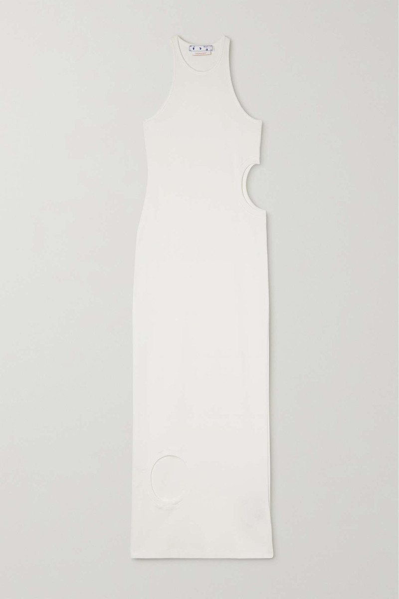 Cutout ribbed stretch-cotton jersey maxi dress - 1