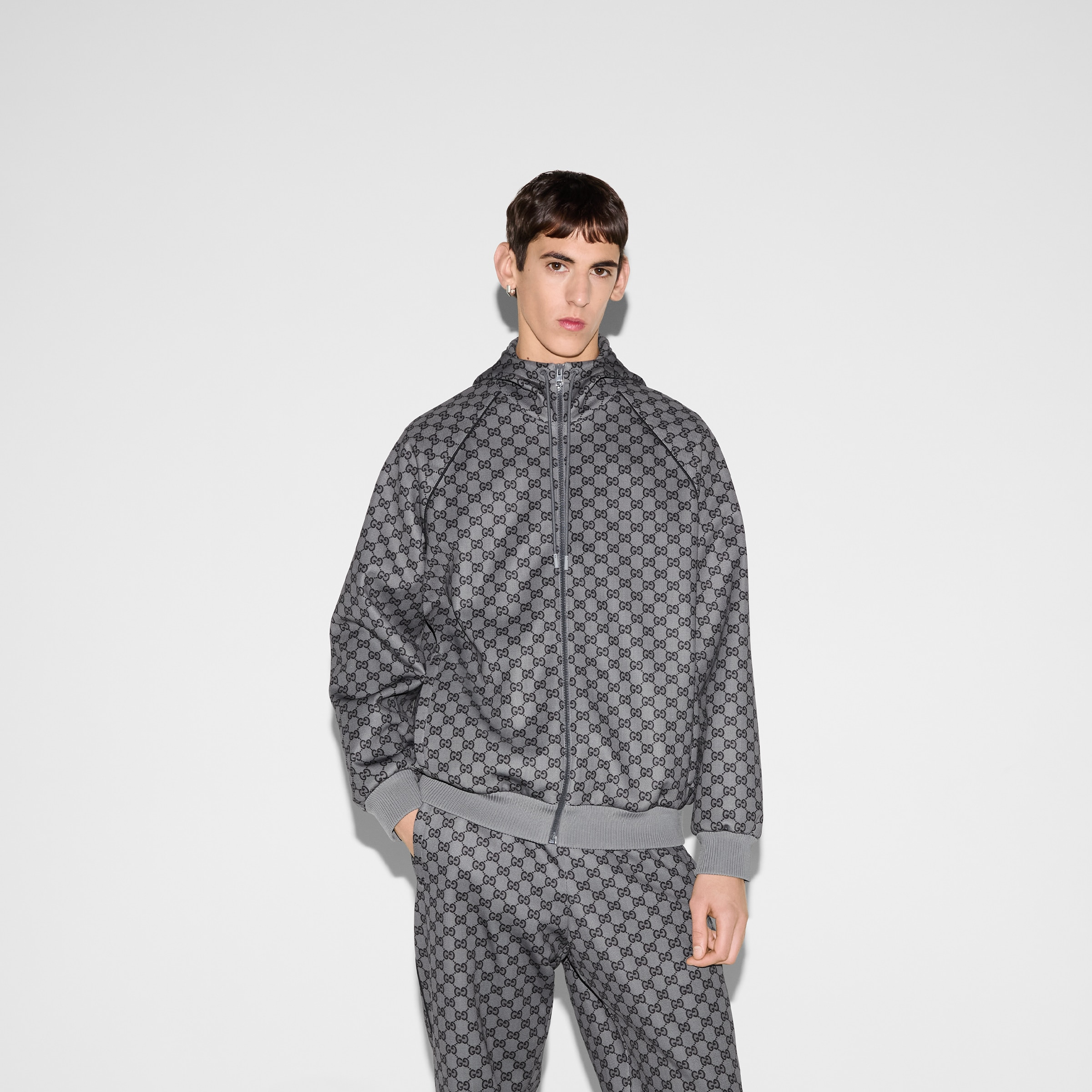 Printed GG neoprene zip jacket - 3