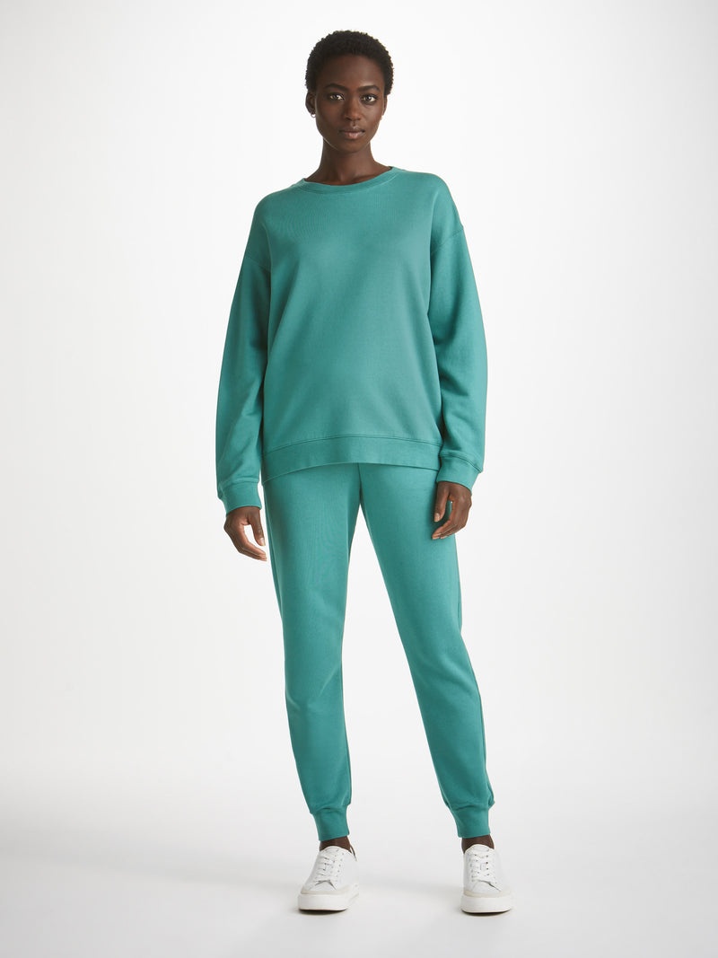 Women's Sweatshirt Quinn Cotton Modal Stretch Teal - 3