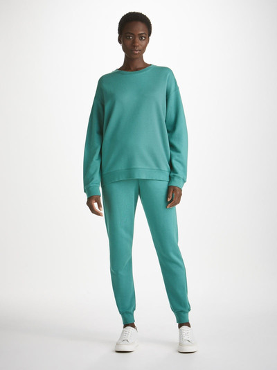 Derek Rose Women's Sweatshirt Quinn Cotton Modal Stretch Teal outlook