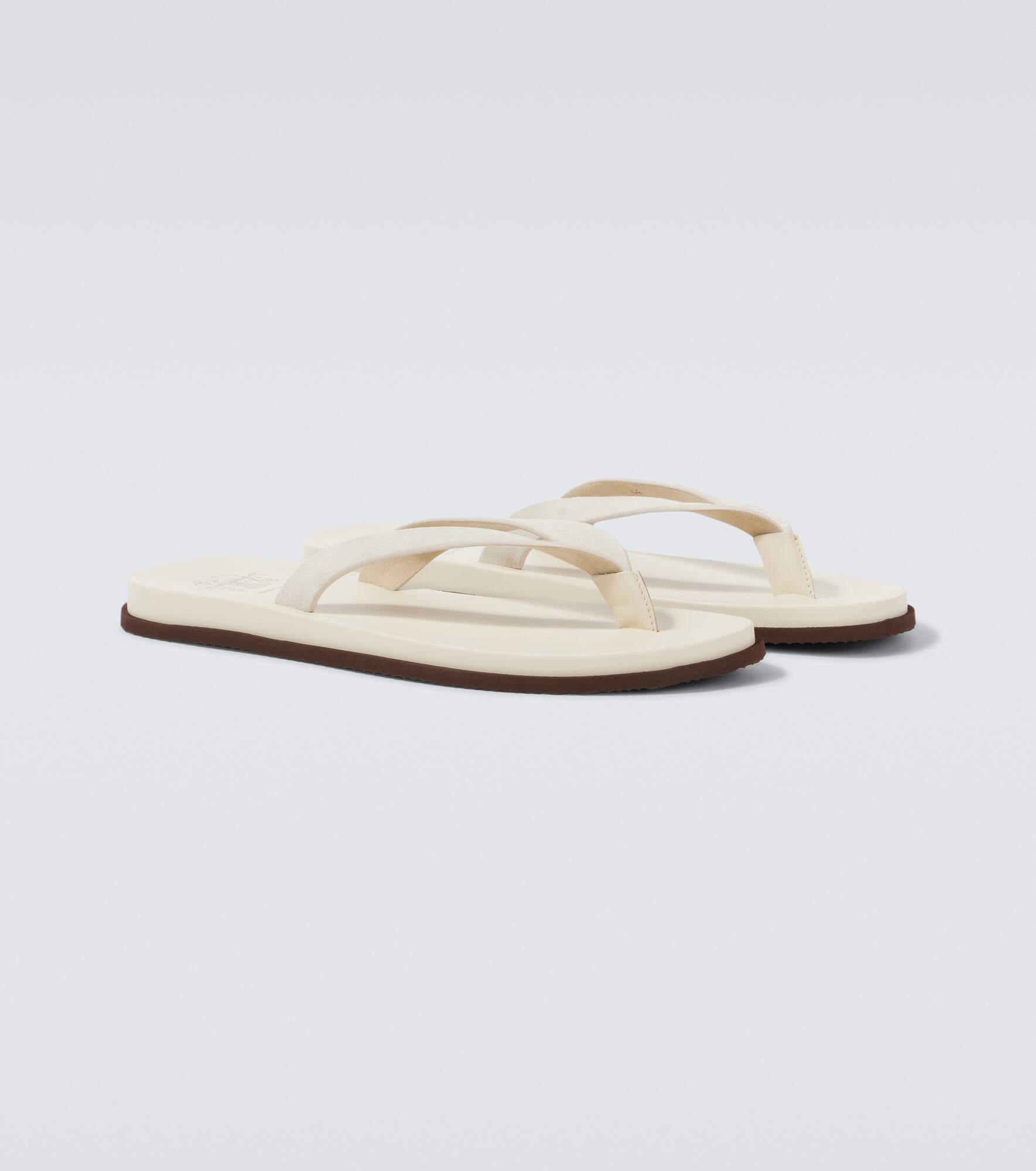 Leather thong sandals - 5