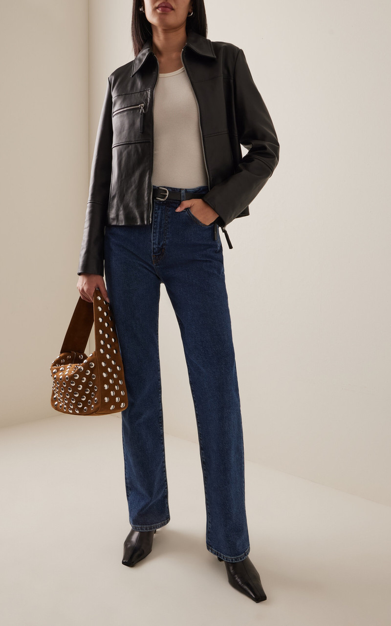 FRAME The Ruler High-Rise Straight-Leg Jeans blue outlook