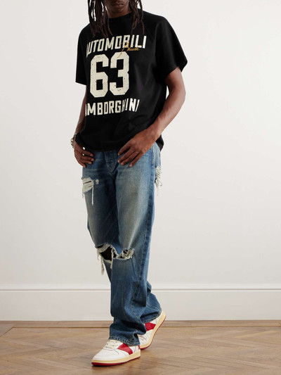 Rhude + Lamborghini Logo-Embroidered Printed Cotton-Jersey T-Shirt outlook