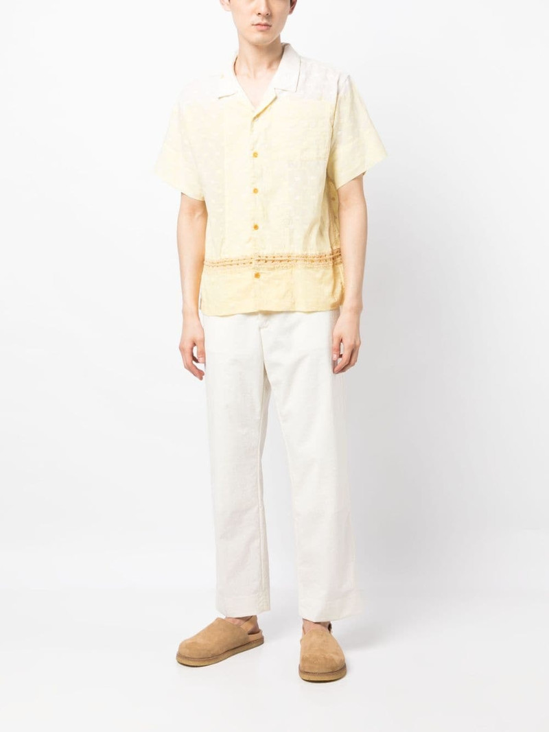 Story mfg. crochet-knit short-sleeved shirt outlook