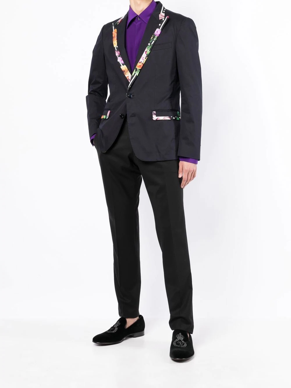 peak-lapel single-breasted blazer - 2