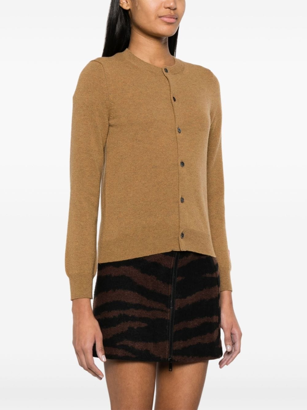 heart logo wool cardigan - 3