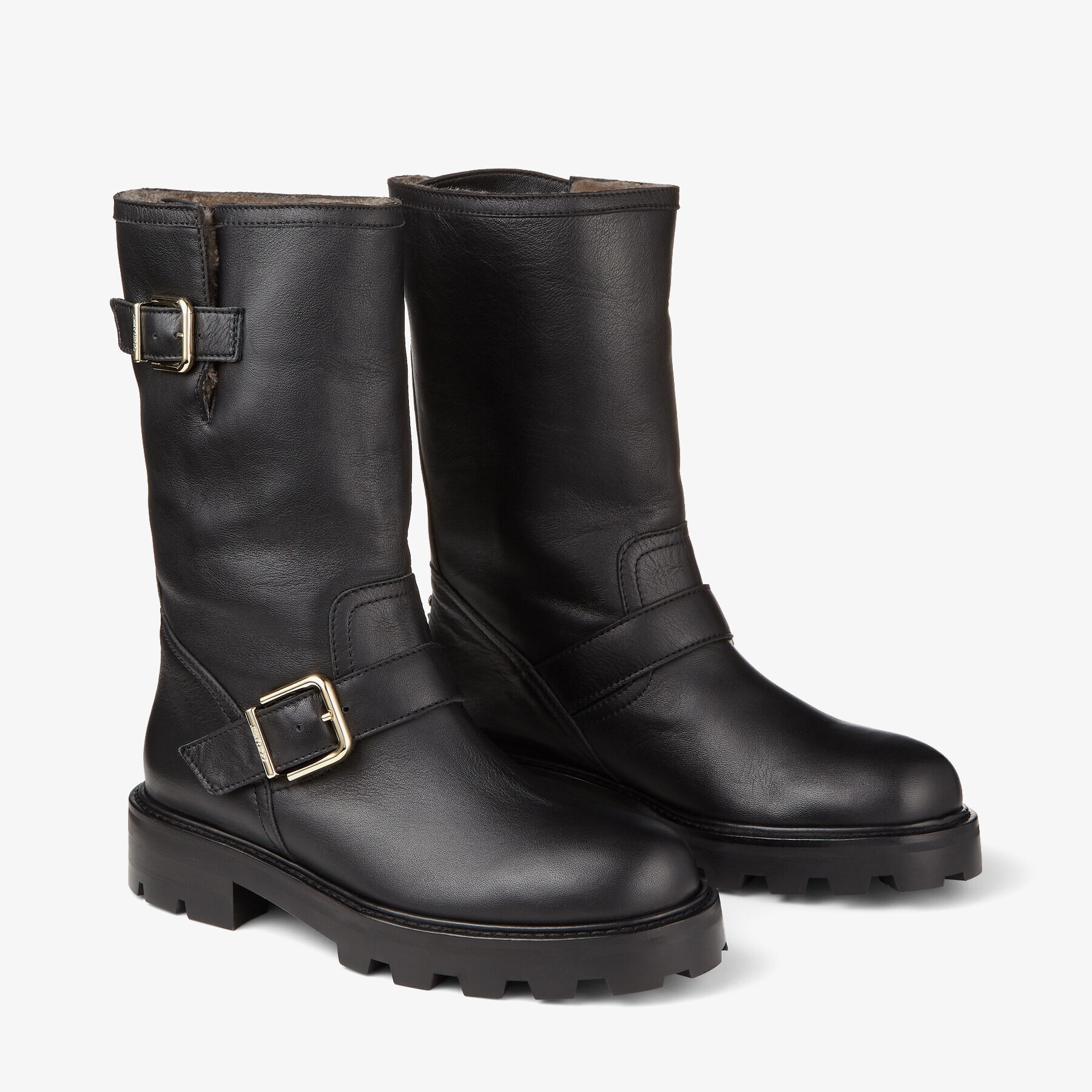 Biker II
Black Smooth Leather Biker Boots with Shearling Lining - 3