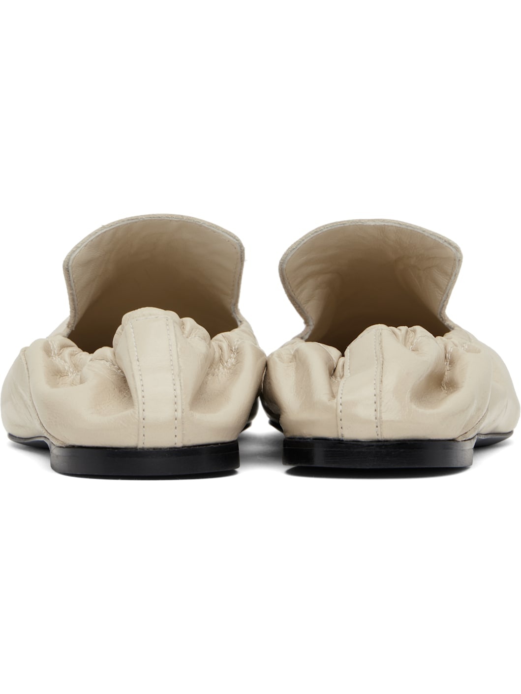 Beige Elastic Back Loafers - 2