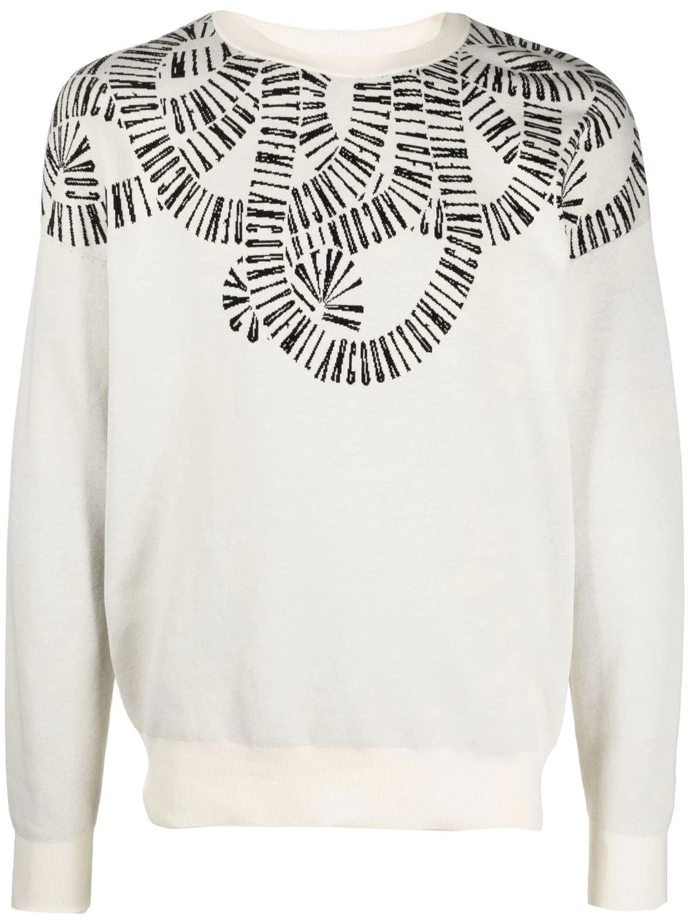 logo-print neckline detail jumper - 1