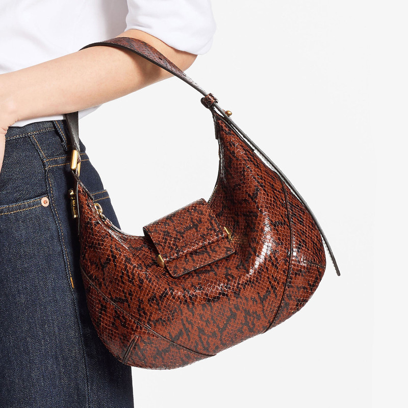 JIMMY CHOO Bar Hobo S
Cognac Kigali Snake Printed Leather Shoulder Bag outlook