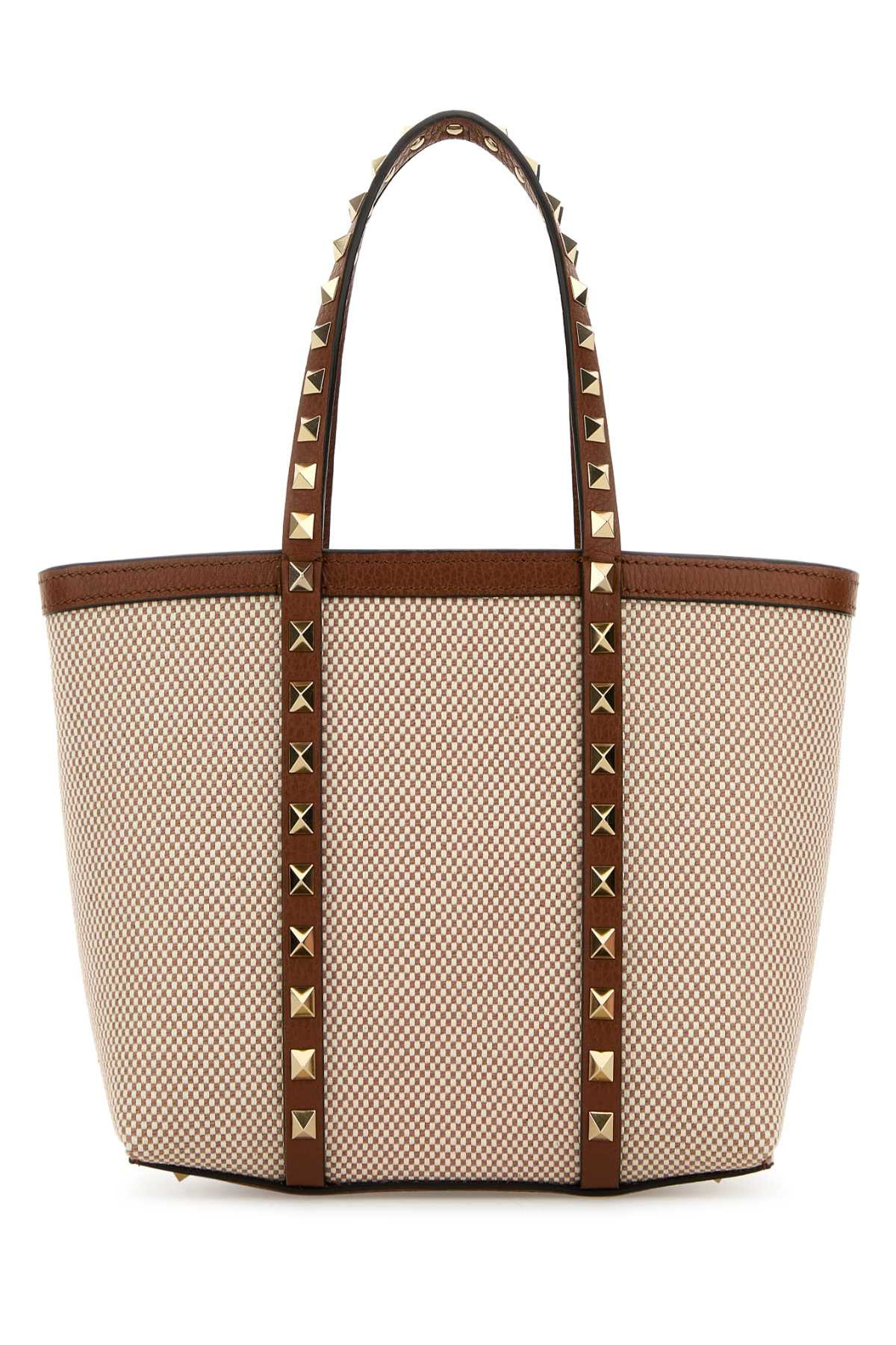 Valentino Garavani Women Two-Tone Canvas Medium Rockstud Handbag - 3