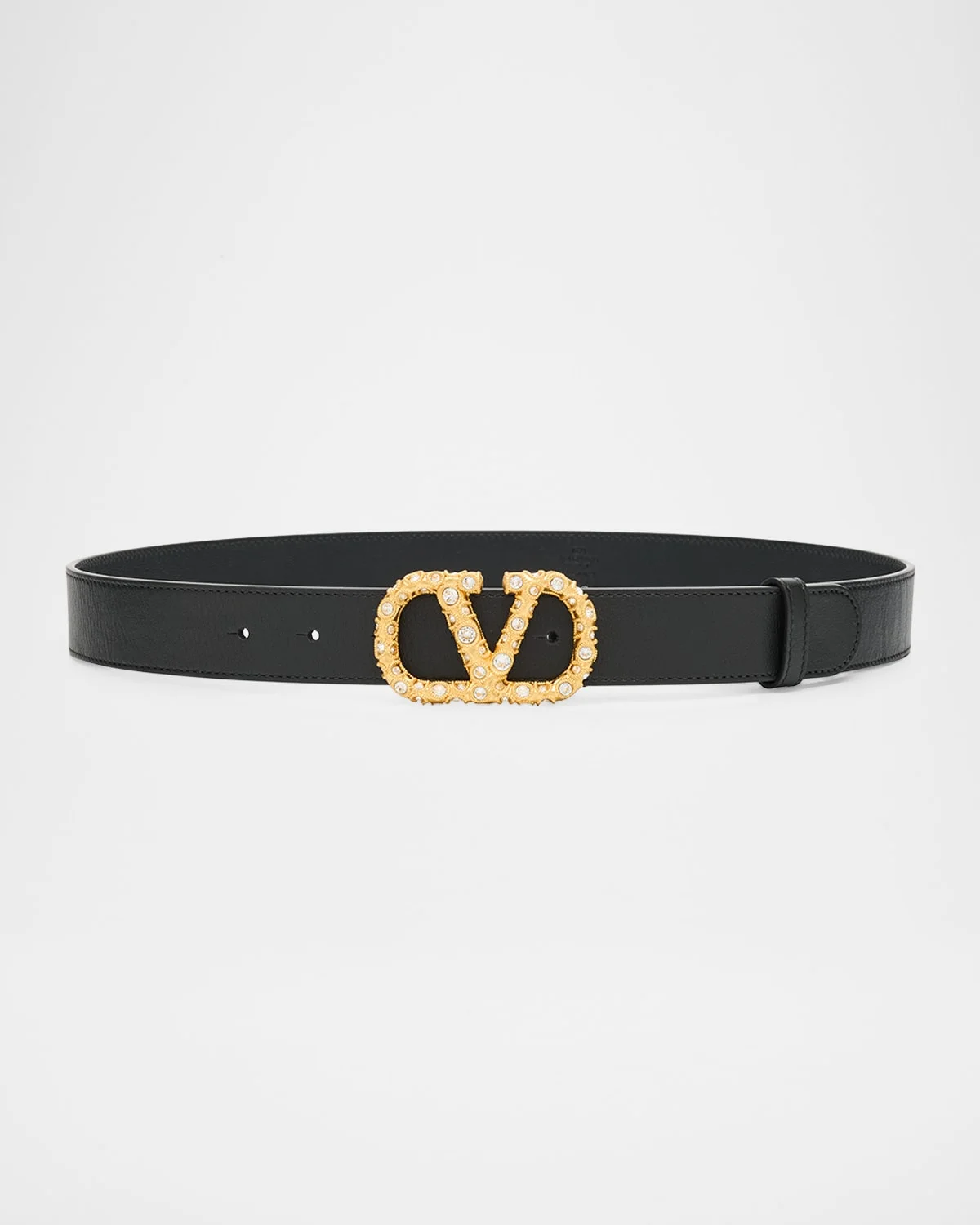 VLogo Signature Jeweled Calf Leather Belt - 1