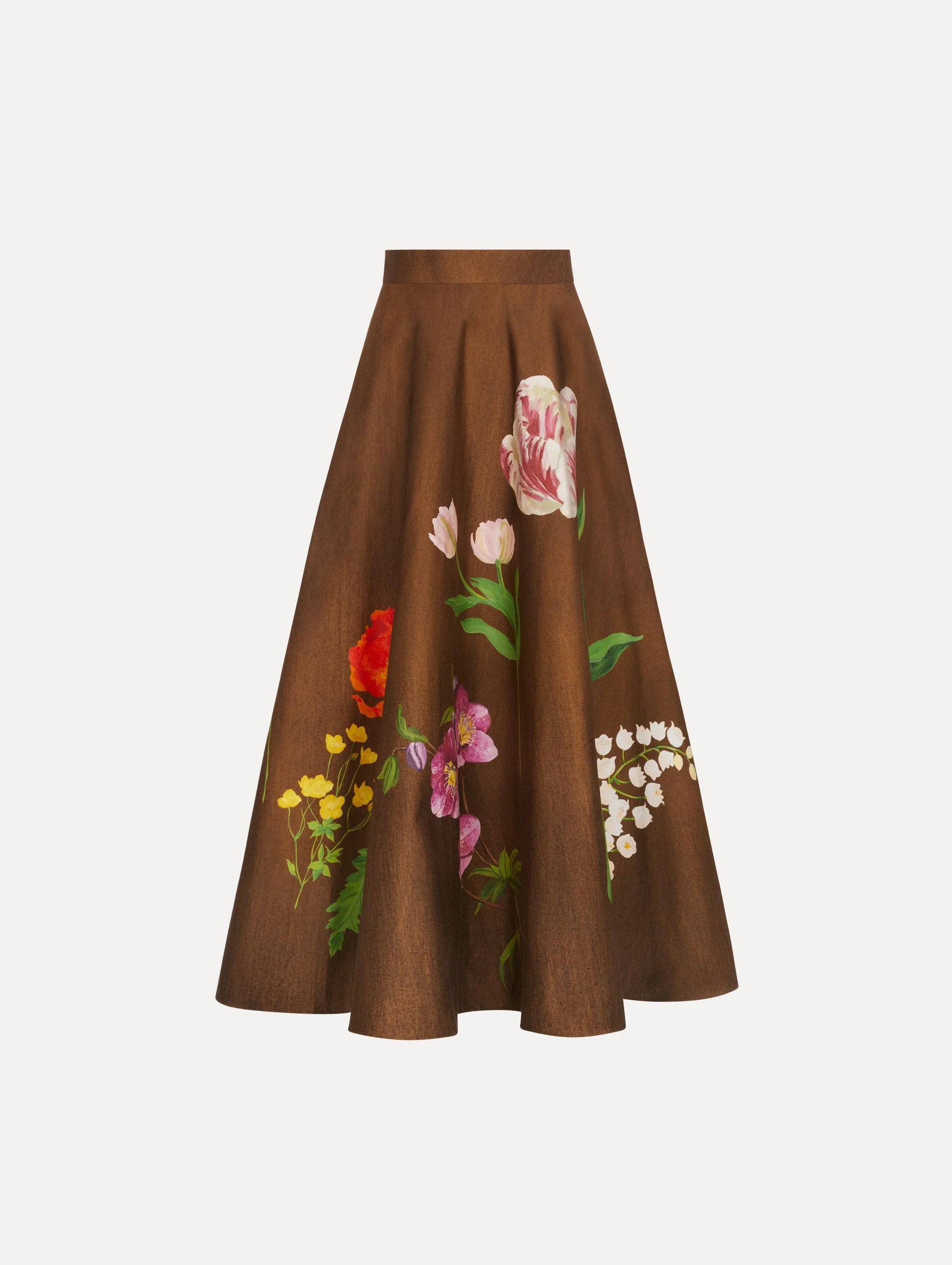 MIXED BOTANICAL MIDI SKIRT - 1