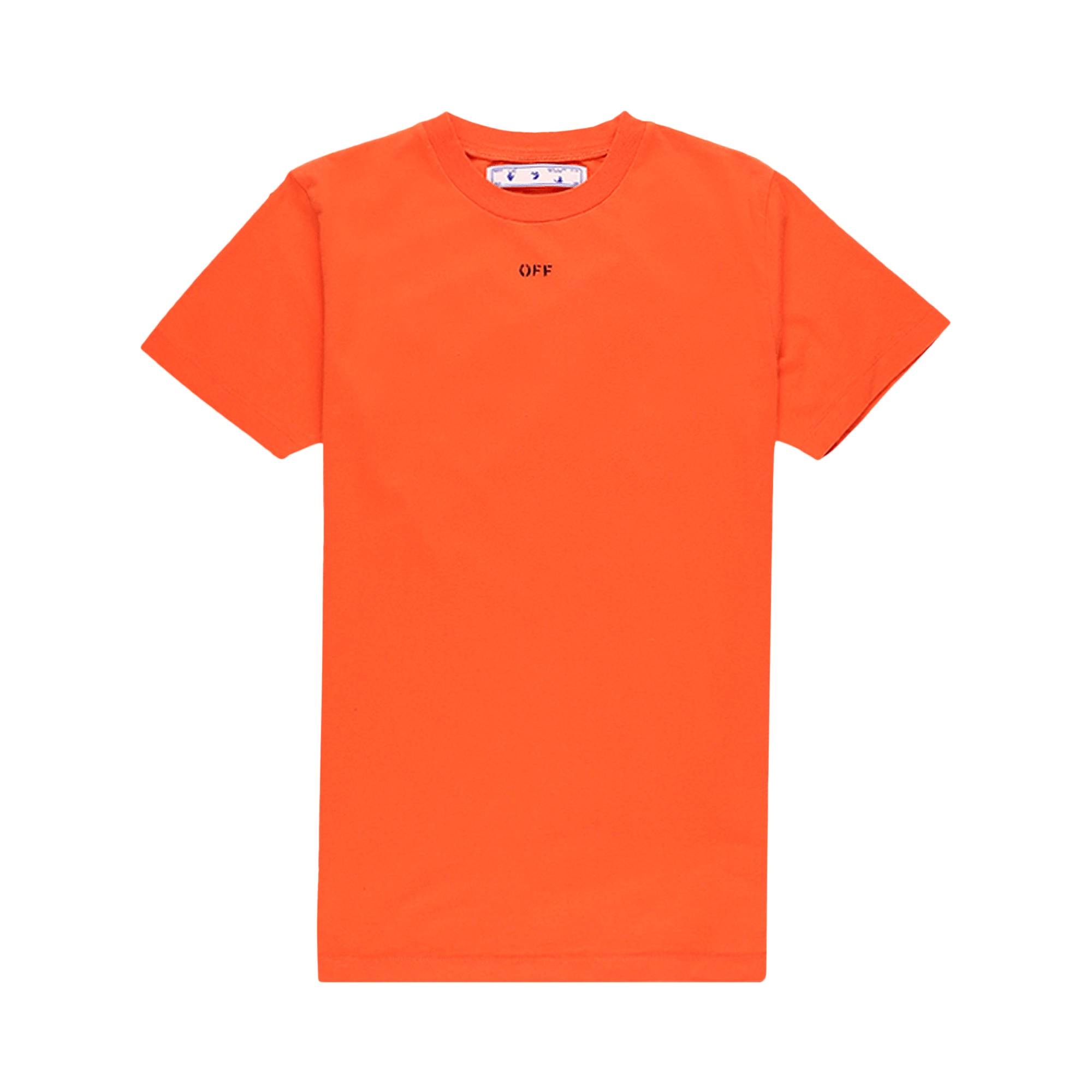 Off-White Stencil Slim Tee 'Orange/Black' - 1