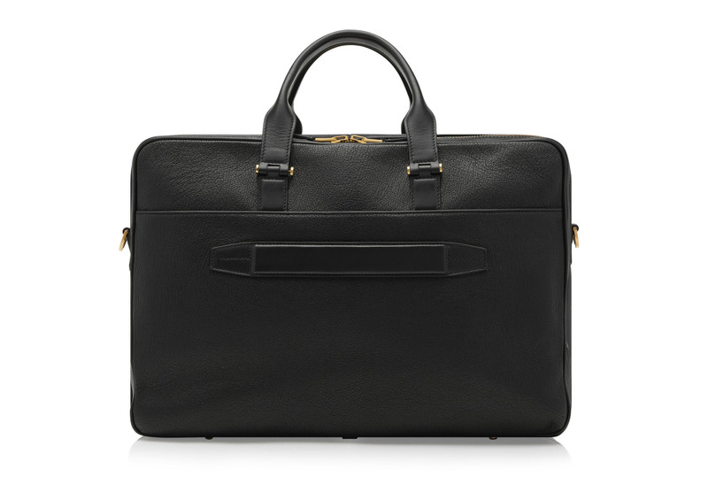 GRAIN LEATHER DOUBLE ZIP BRIEFCASE 3