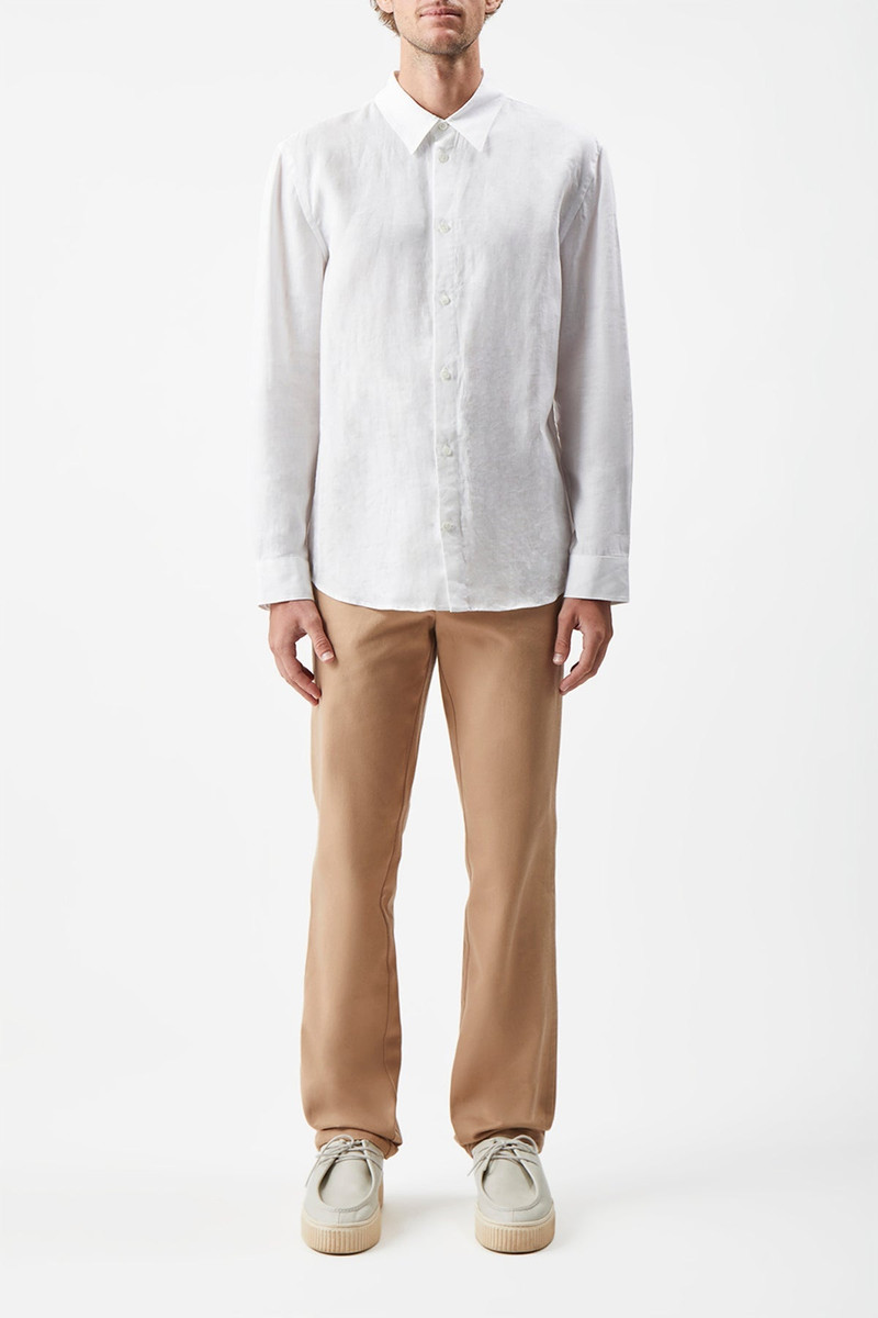 GABRIELA HEARST Quevedo Shirt in White Linen outlook