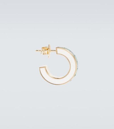Bottega Veneta Gold-plated and enamel hoop earrings with malachite outlook