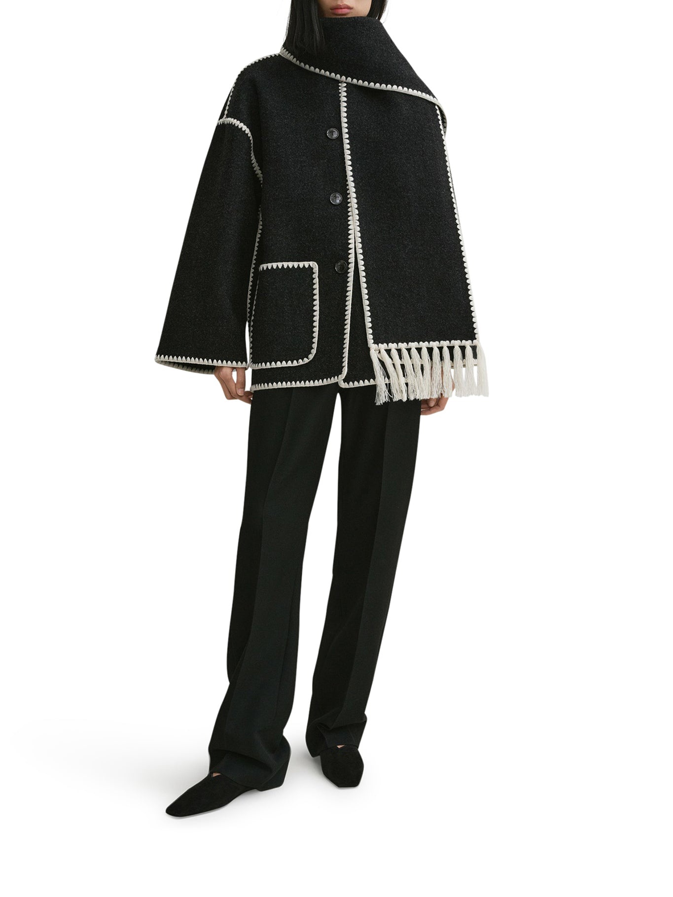 EMBROIDERED SCARF JACKET - 2